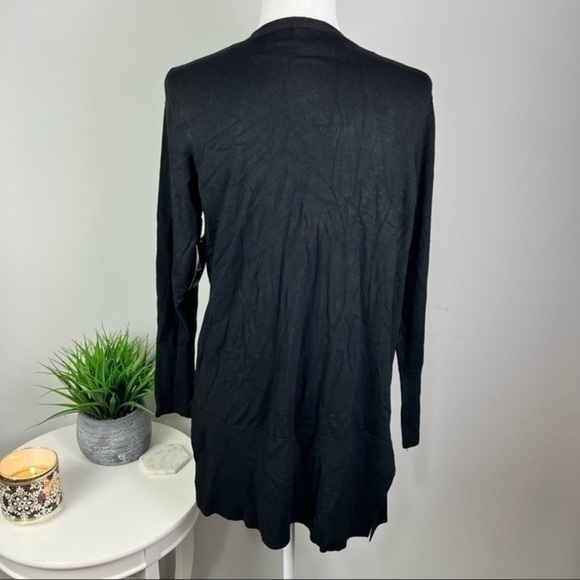 Worthington womens size petite medium black open front cardigan - Picture 6 of 10